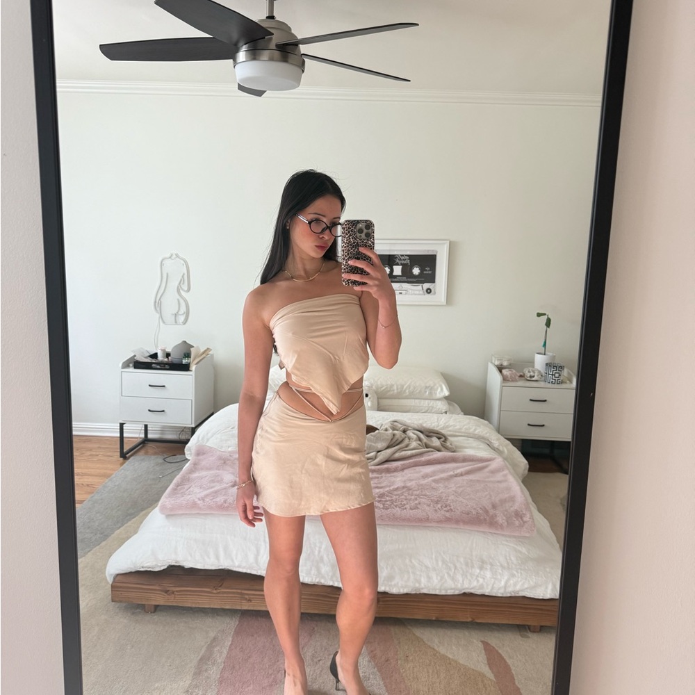 Chic Beige Two-Piece Set